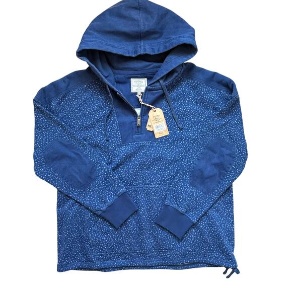 Fat Face UK Jackets & Blazers - Women's NWT Fat Face Blue Speckled Half-Zip Hoodie, Size 12